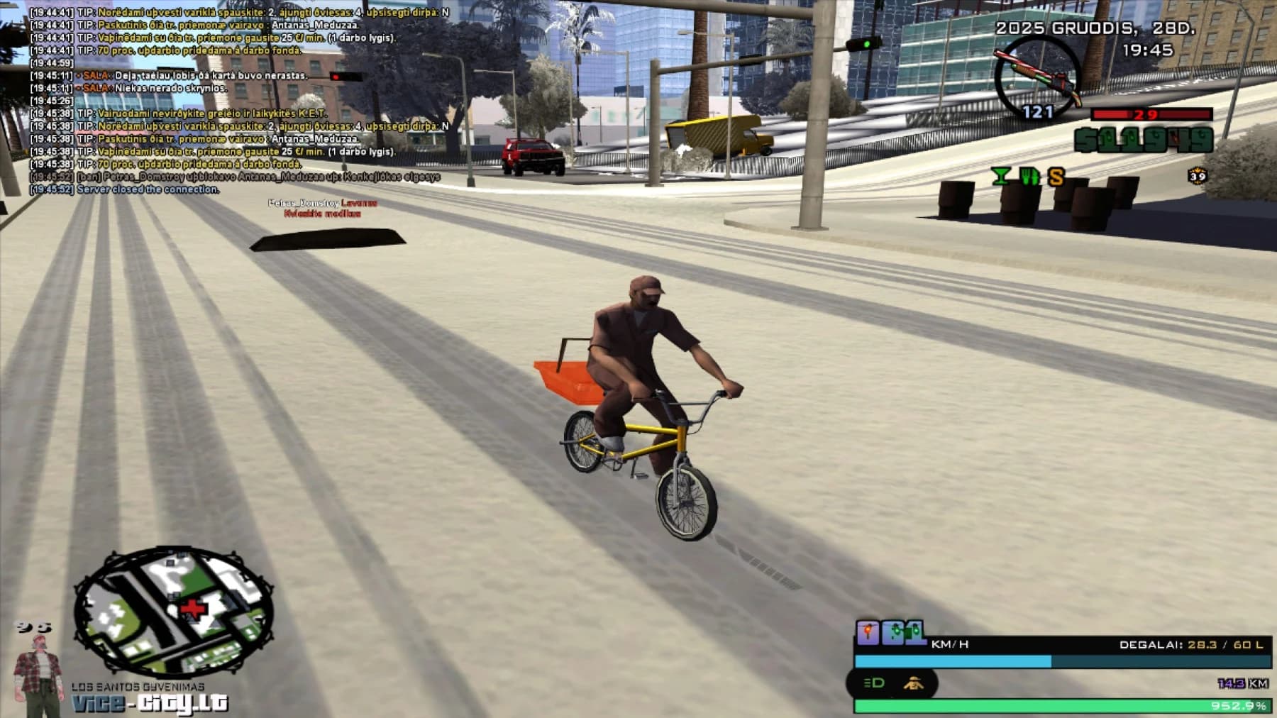 Vice City SA-MP kurjeris dviračiu miesto gatvėje